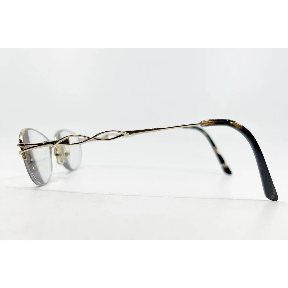 Visage Eyeglasses Frames Womens Gold Half Rim Oval LT50704521 50-17-140